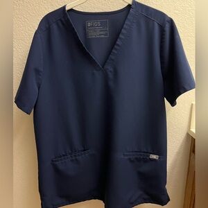 FIGS Women's Navy Blue Scrub Top